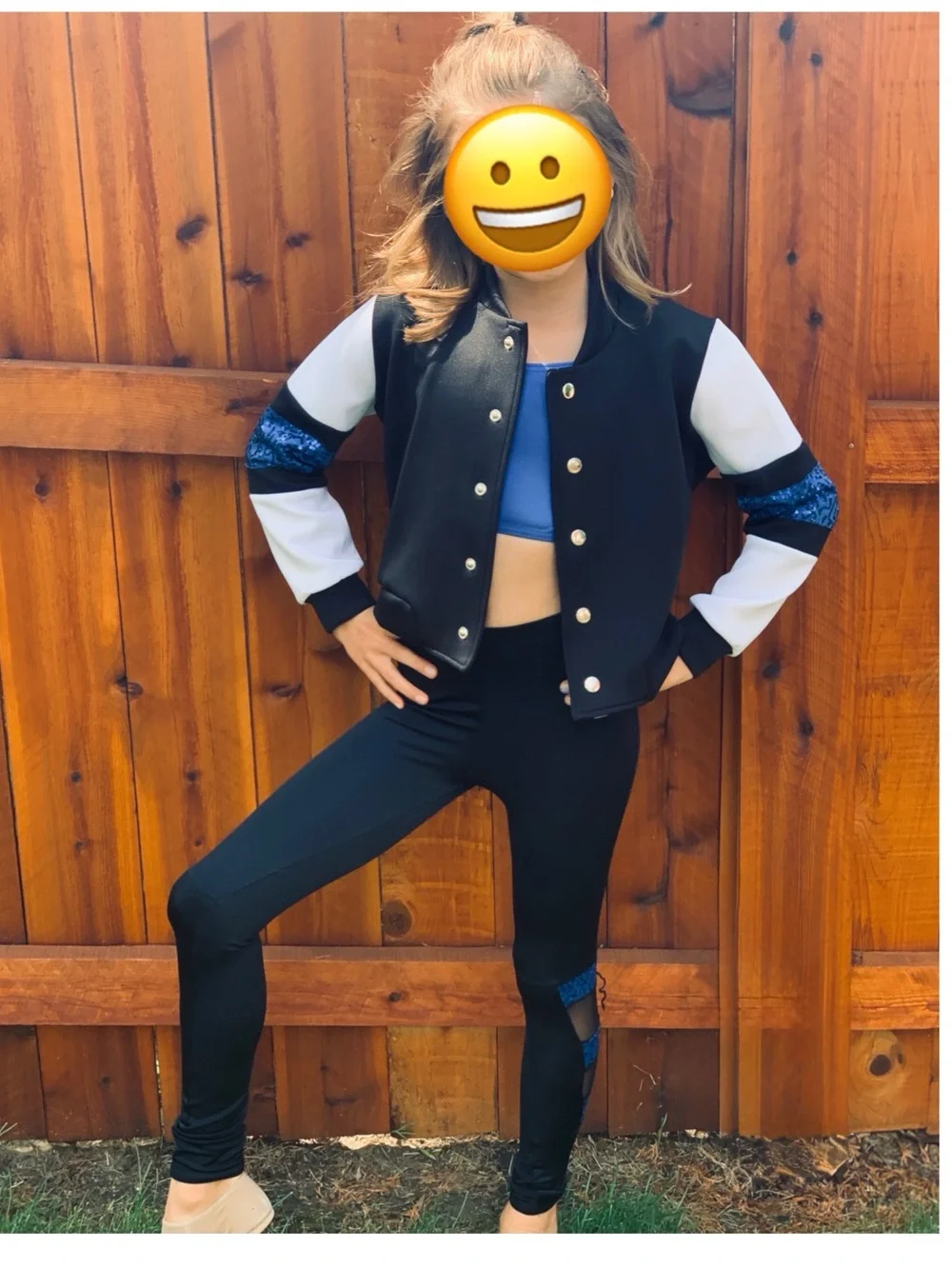 Black and White Bomber Hip Hop Dance Costume